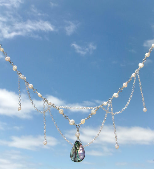 Abalone cascade necklace