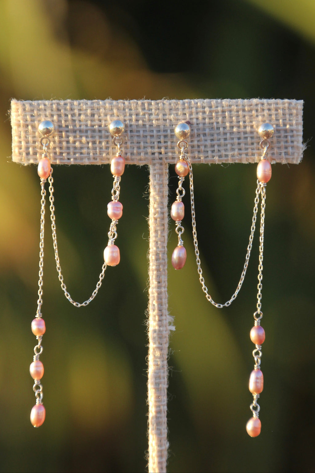 Lavender twin drop earrings