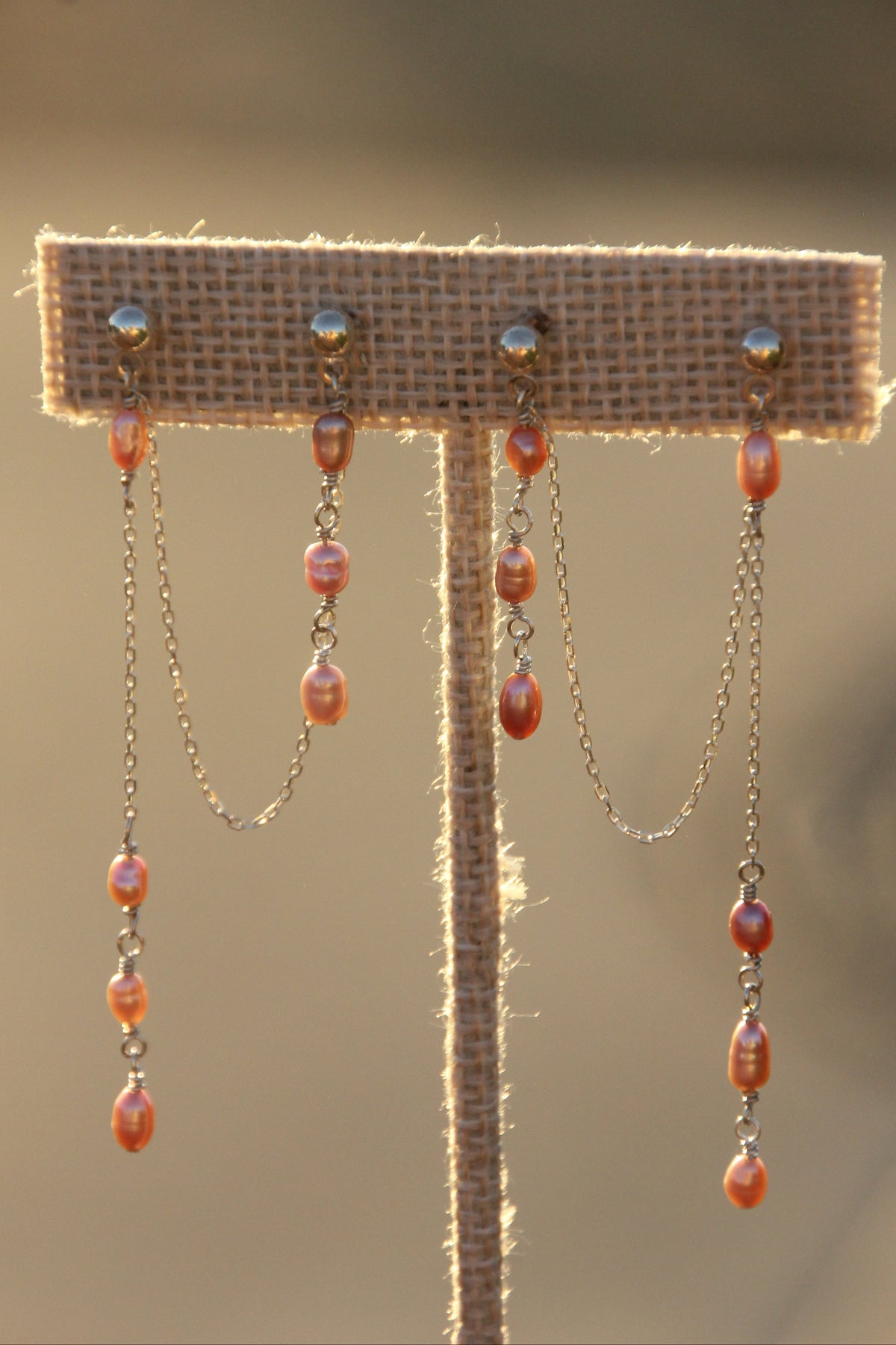 Lavender twin drop earrings