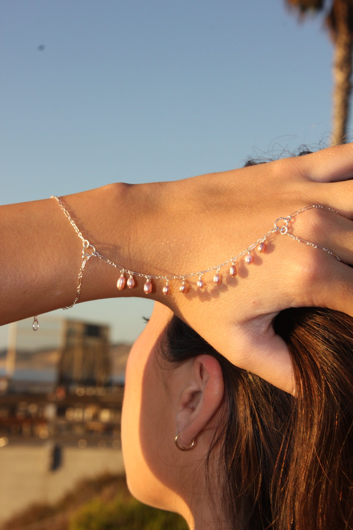 Lavender charm hand chain