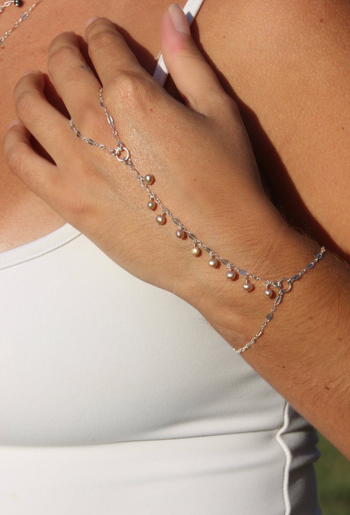 Golden charm hand chain