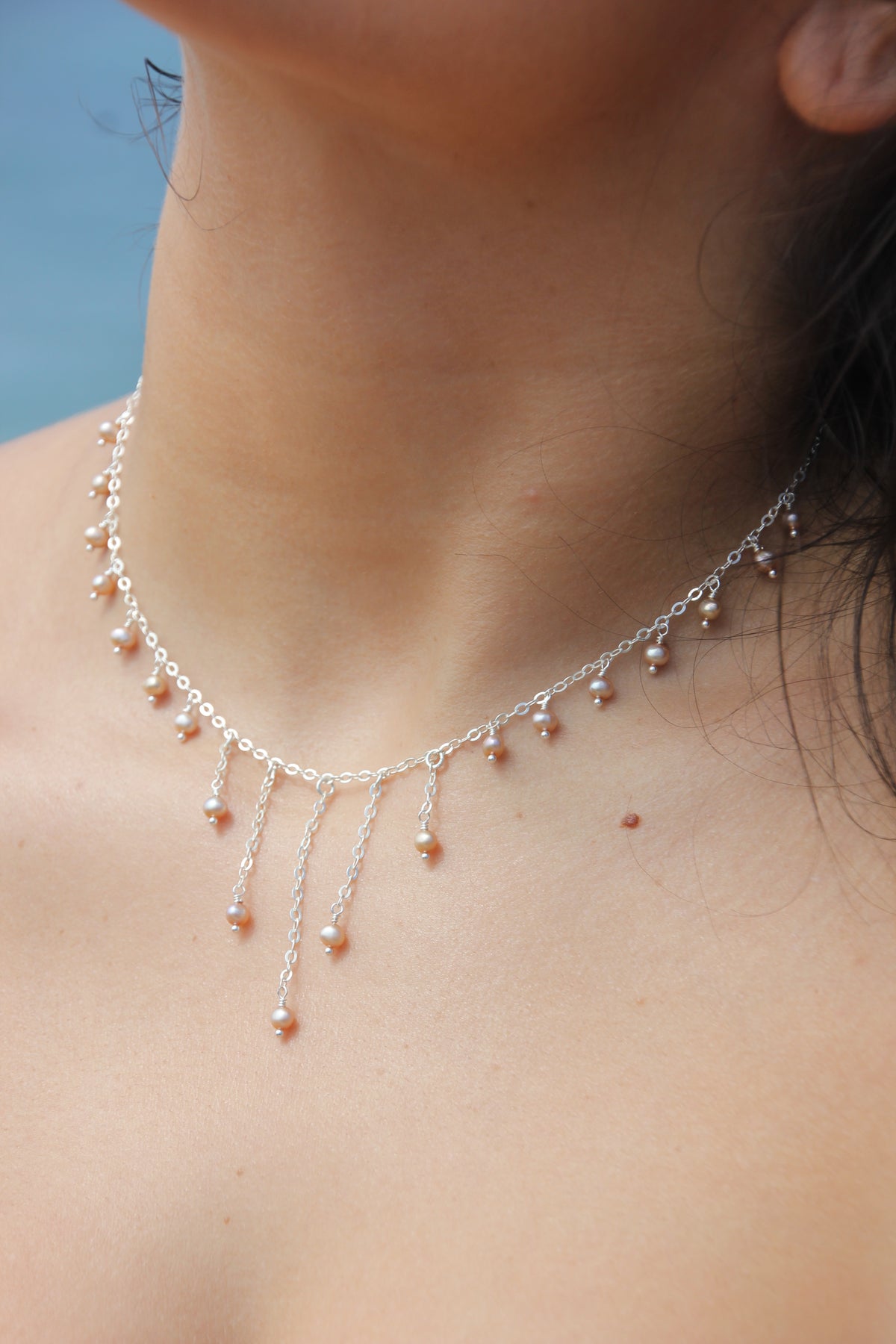Golden cascade necklace