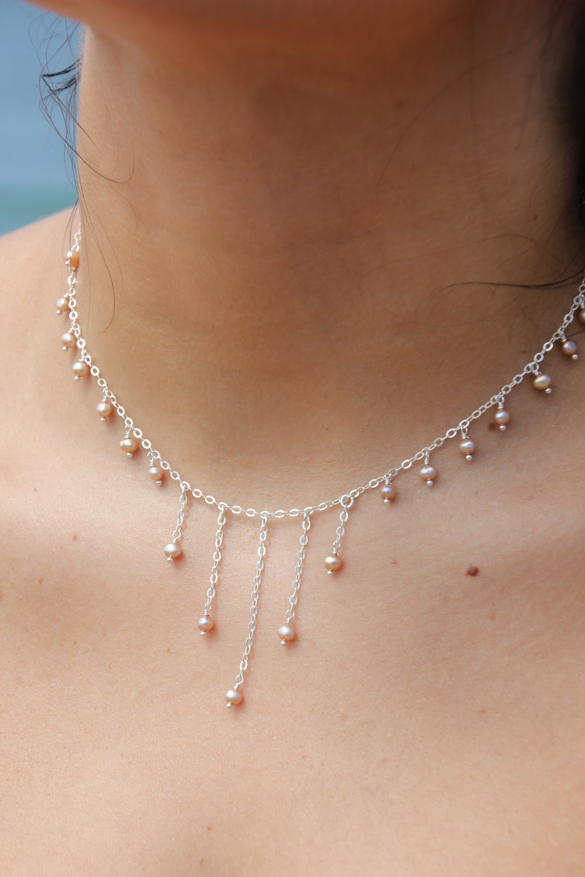Golden cascade necklace