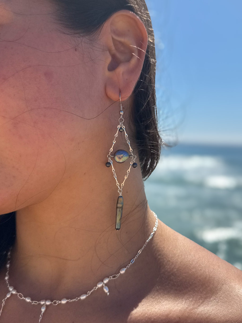 Eclipse drop earrings