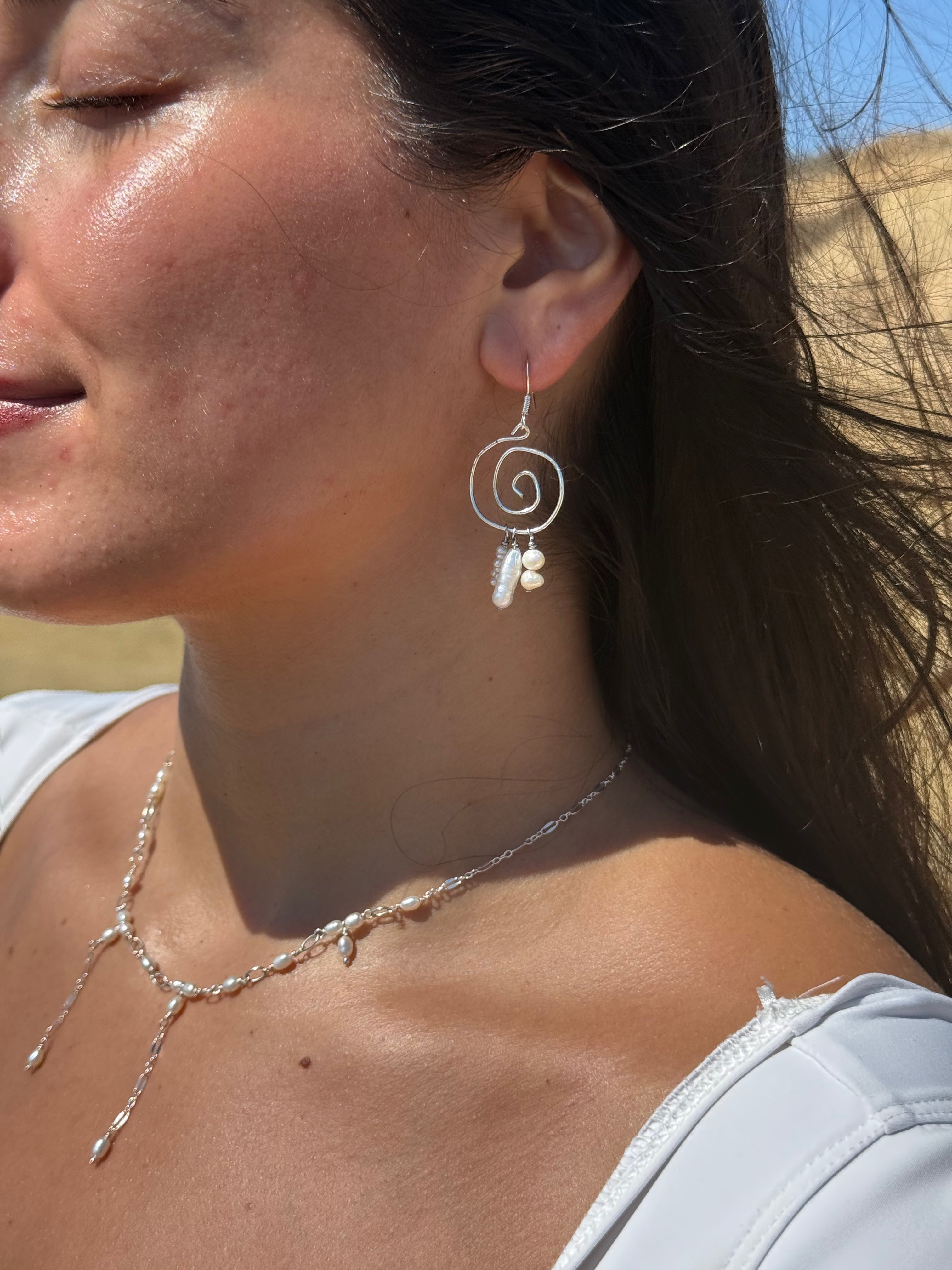 Whirl charm earrings