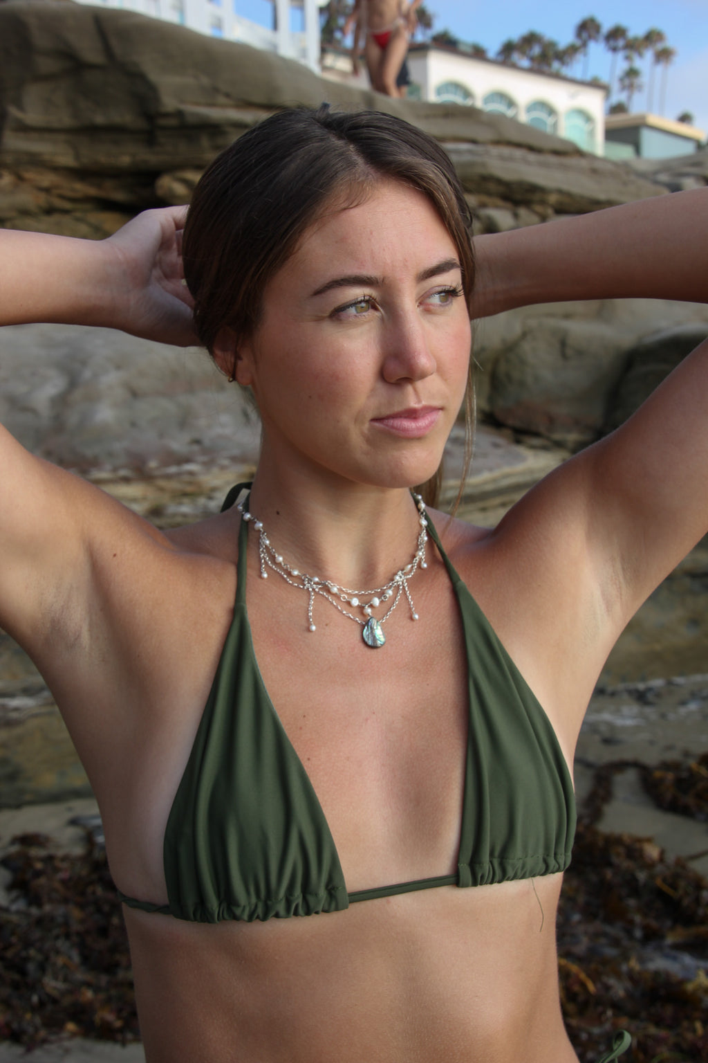 Abalone cascade necklace