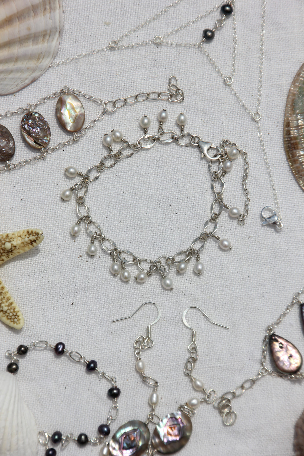 Mother of pearl charm bracelet