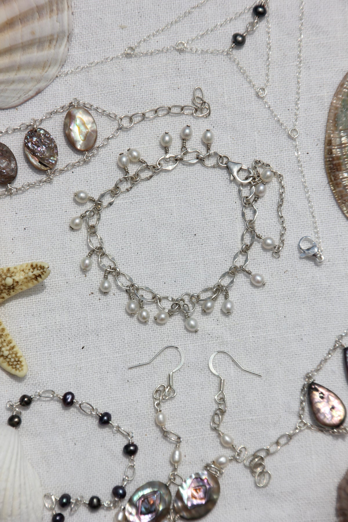 Mother of pearl charm bracelet