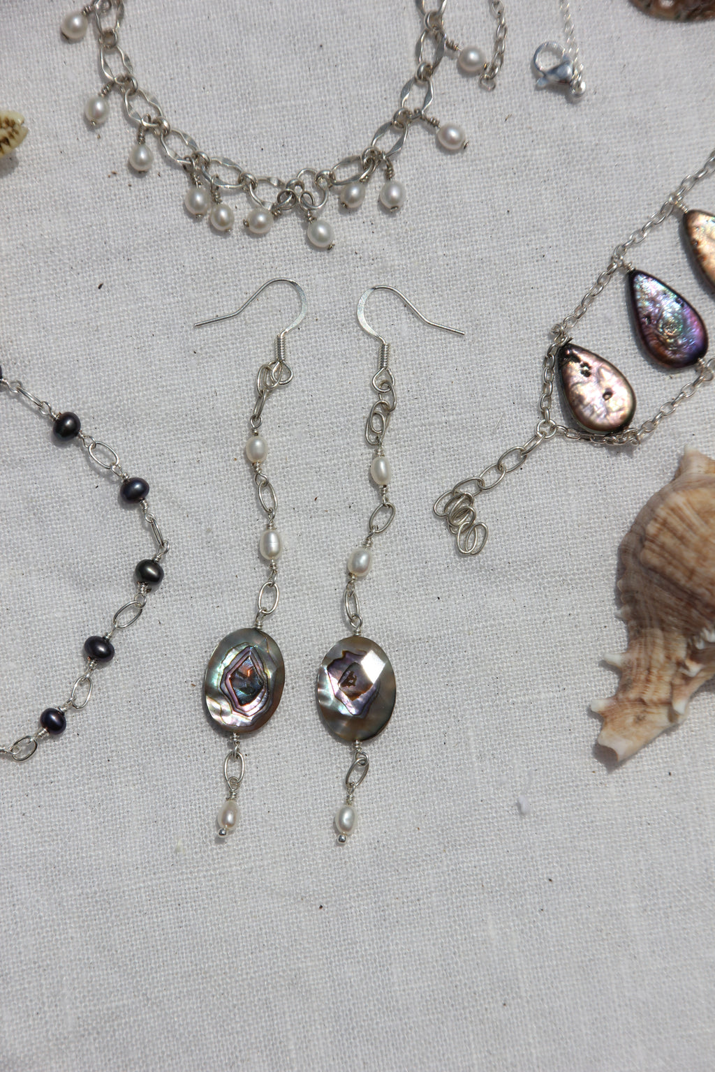 Abalone drop earring