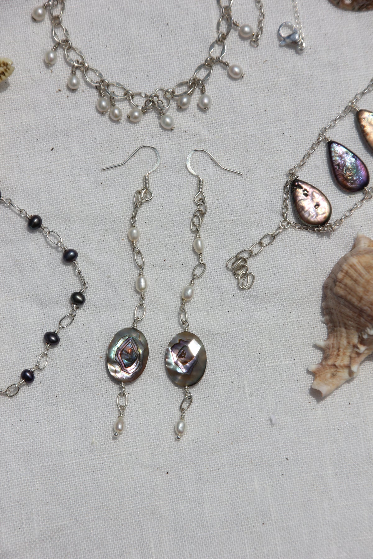 Abalone drop earring