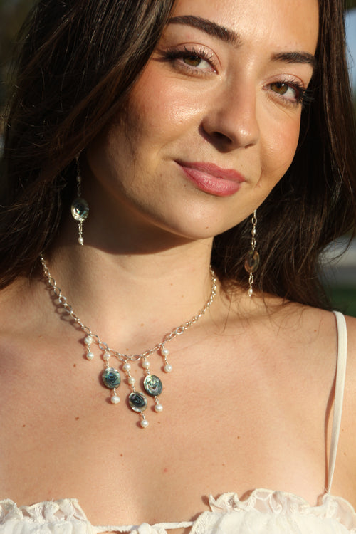 Abalone drop earring