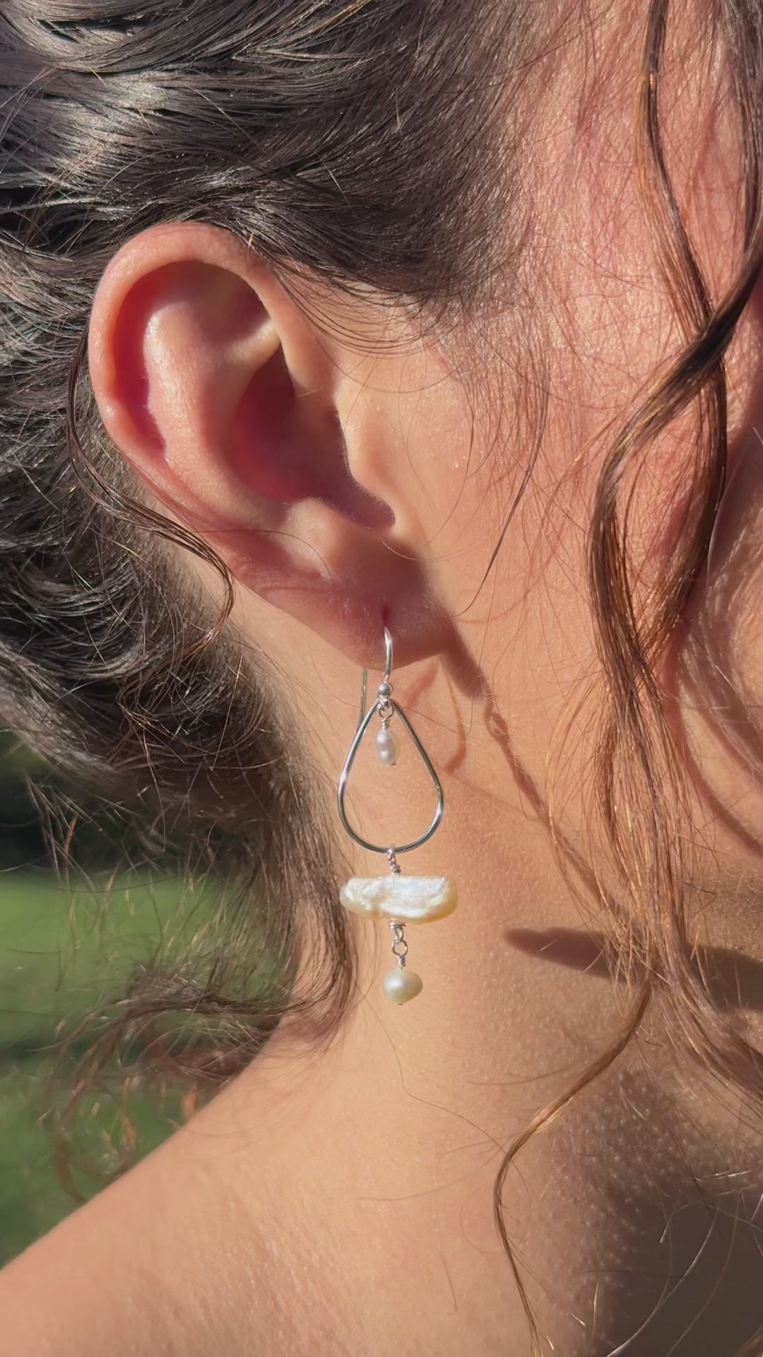 White lotus earring
