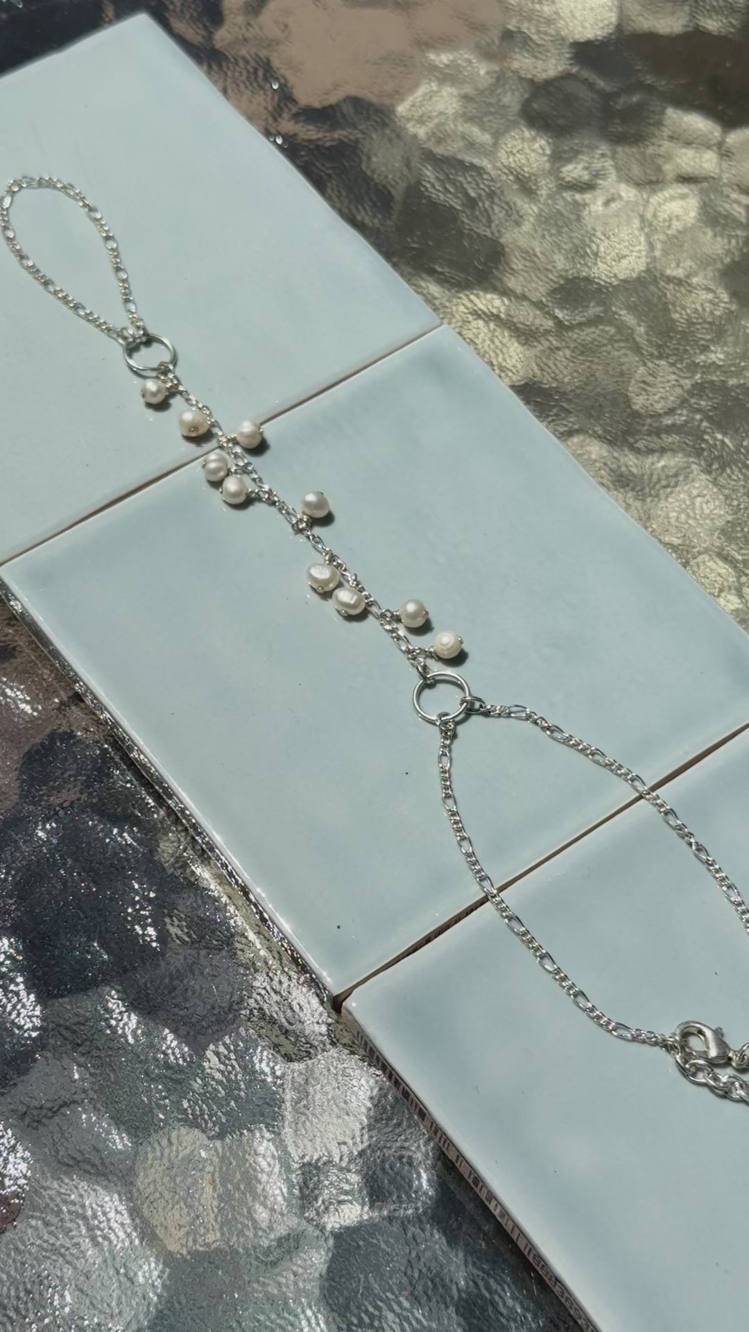 Mother of pearl charm hand chain