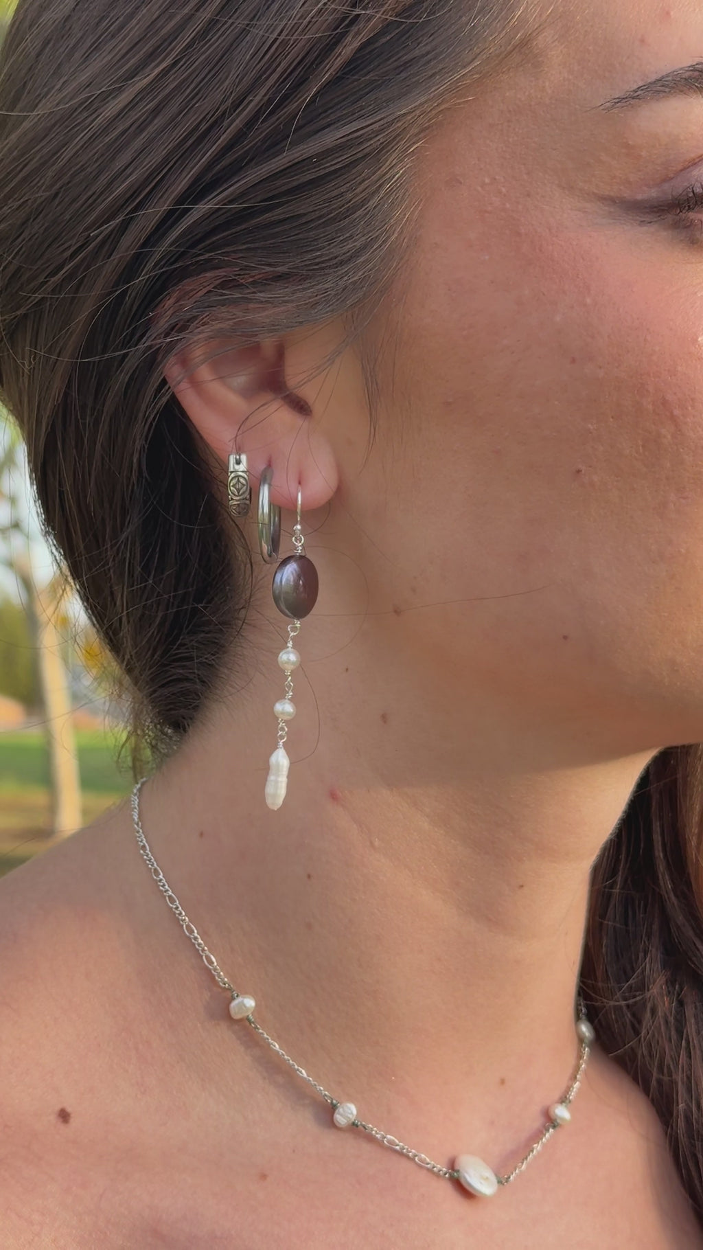 Opaline tears earring