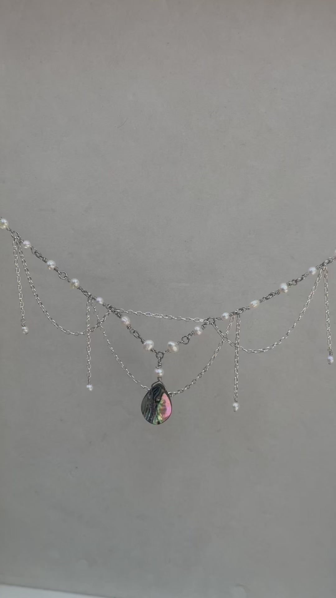 Abalone cascade necklace