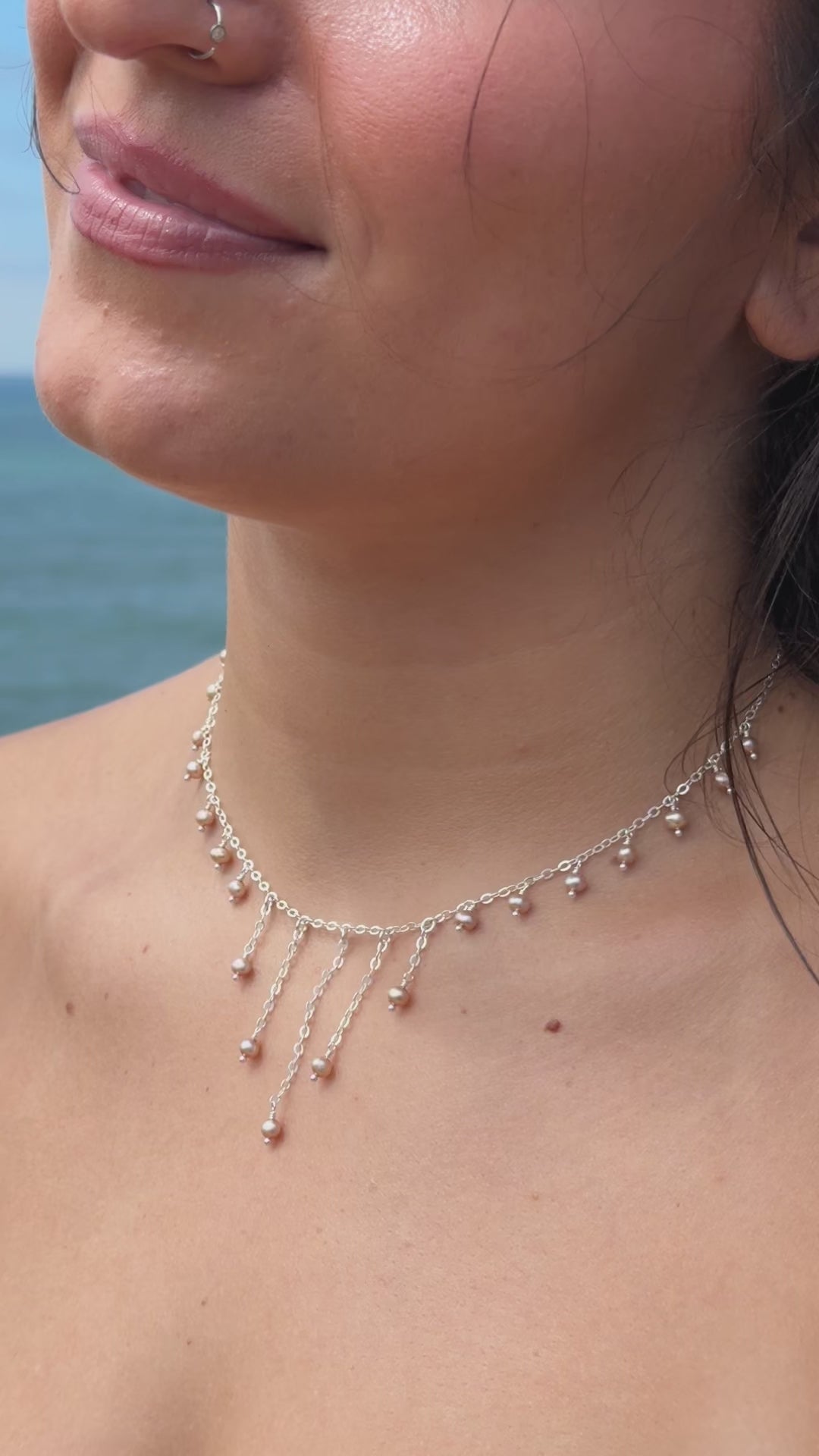 Golden cascade necklace